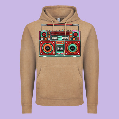 Boombox Vintage Hoodie Designed By Fadigitalartstudio