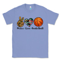 Colony Blue peace love basketball Classic Tee - Artiststas