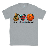 Heather Grey peace love basketball Classic Tee - Artiststas