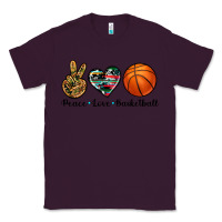 Plum peace love basketball Classic Tee - Artiststas