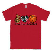 Red peace love basketball Classic Tee - Artiststas