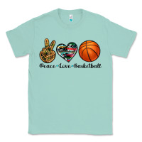 Seafoam peace love basketball Classic Tee - Artiststas
