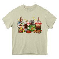 Mossy Christmas coffee cups with Pug Heavy Core Tee - RanaPortraitStore