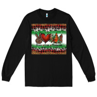 Black Peace Love Christmas Trees Long Sleeve Tee - Jasminsmagicworld