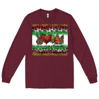 Burgundy Peace Love Christmas Trees Long Sleeve Tee - Jasminsmagicworld