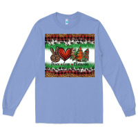Colony Blue Peace Love Christmas Trees Long Sleeve Tee - Jasminsmagicworld