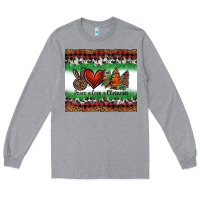 Heather Grey Peace Love Christmas Trees Long Sleeve Tee - Jasminsmagicworld