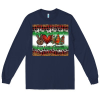 Navy Peace Love Christmas Trees Long Sleeve Tee - Jasminsmagicworld