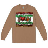 Toasted Coconut Peace Love Christmas Trees Long Sleeve Tee - Jasminsmagicworld