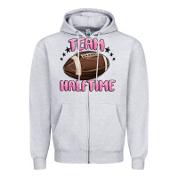 Heather Grey team halftime football Zipper Hoodie - MaliasSmallBusiness