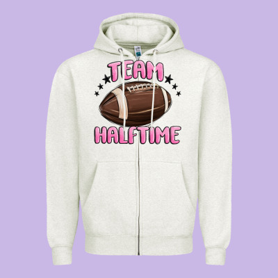 Team Halftime Football Zipper Hoodie Designed By Maliassmallbusiness