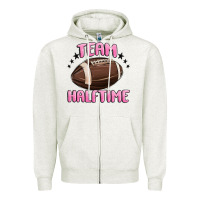 Oatmeal Heather team halftime football Zipper Hoodie - MaliasSmallBusiness