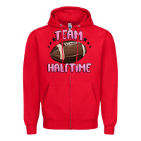 Red team halftime football Zipper Hoodie - MaliasSmallBusiness
