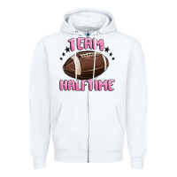 White team halftime football Zipper Hoodie - MaliasSmallBusiness