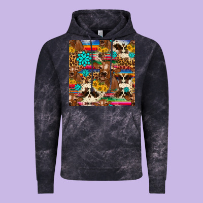 Western Sunflower Bucket Cow Seamless Pattern Vintage Hoodie Designed By Hra Design Shop