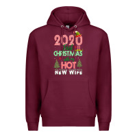 Burgundy 2020 First Christmas With My Hot New Wife Premium Hoodie - Bettercallsaul