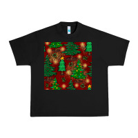 Black christmas trees seamless pattern Urban Heavy Tee - BundleAndBundleShop