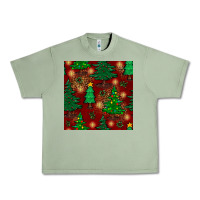 Oil Green christmas trees seamless pattern Urban Heavy Tee - BundleAndBundleShop