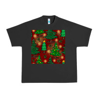 Pigment Black christmas trees seamless pattern Urban Heavy Tee - BundleAndBundleShop