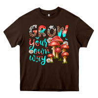 Chocolate Brown grow your own way Heavy Core Tee - texasbilliewilder