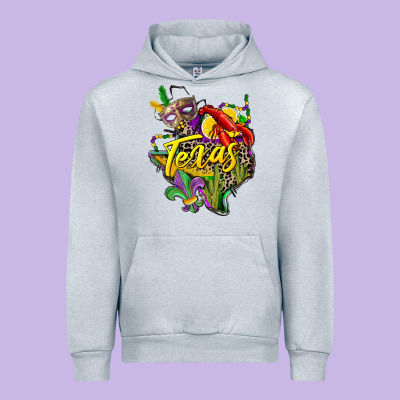 Texas Map Mardi Gras Urban Hoodie Designed By Cowgirlartshop