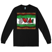 Black Peace Love Christmas Trees Long Sleeve Tee - Jasminsmagicworld