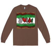Chestnut Peace Love Christmas Trees Long Sleeve Tee - Jasminsmagicworld