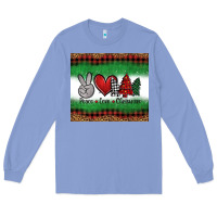 Colony Blue Peace Love Christmas Trees Long Sleeve Tee - Jasminsmagicworld