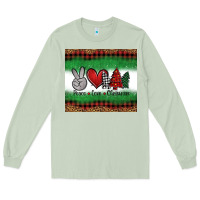 Matcha Peace Love Christmas Trees Long Sleeve Tee - Jasminsmagicworld