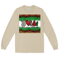 Mushroom Peace Love Christmas Trees Long Sleeve Tee - Jasminsmagicworld