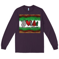 Plum Peace Love Christmas Trees Long Sleeve Tee - Jasminsmagicworld