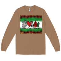 Toasted Coconut Peace Love Christmas Trees Long Sleeve Tee - Jasminsmagicworld