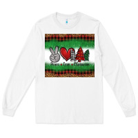 White Peace Love Christmas Trees Long Sleeve Tee - Jasminsmagicworld