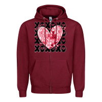 Burgundy xoxo heart valentine's day Zipper Hoodie - MaliasSmallBusiness