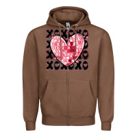 Chestnut xoxo heart valentine's day Zipper Hoodie - MaliasSmallBusiness