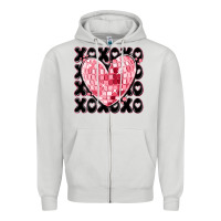 Dove Grey xoxo heart valentine's day Zipper Hoodie - MaliasSmallBusiness