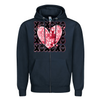 Navy xoxo heart valentine's day Zipper Hoodie - MaliasSmallBusiness