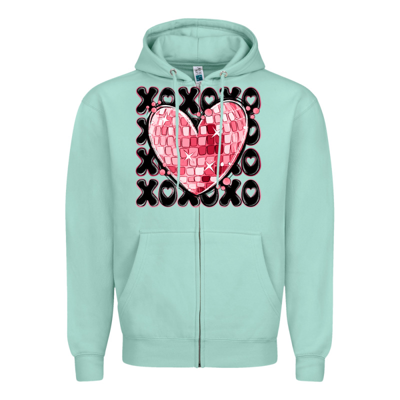 Xoxo Heart Valentine's Day Zipper Hoodie by MaliasSmallBusiness | Teevron
