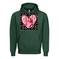 Sports Green xoxo heart valentine's day Zipper Hoodie - MaliasSmallBusiness