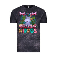 Cloud Black just a girl who loves hippos Vintage Tee - Artiststas