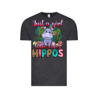 Vintage Black just a girl who loves hippos Vintage Tee - Artiststas