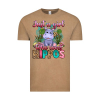 Vintage Coffee just a girl who loves hippos Vintage Tee - Artiststas
