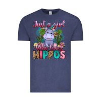 Vintage Denim just a girl who loves hippos Vintage Tee - Artiststas