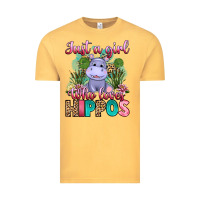 Vintage Mustard just a girl who loves hippos Vintage Tee - Artiststas