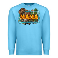 Ocean Blue mama cowboy western font cactuslove mom Premium Sweatshirt - LillyAllenDesigns