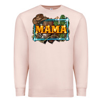 Pale Pink mama cowboy western font cactuslove mom Premium Sweatshirt - LillyAllenDesigns