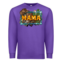 Purple mama cowboy western font cactuslove mom Premium Sweatshirt - LillyAllenDesigns