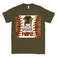 Army Green Baseball Mom Messy Bun Classic Tee - CowhideDigitalArt