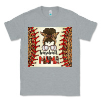 Heather Grey Baseball Mom Messy Bun Classic Tee - CowhideDigitalArt