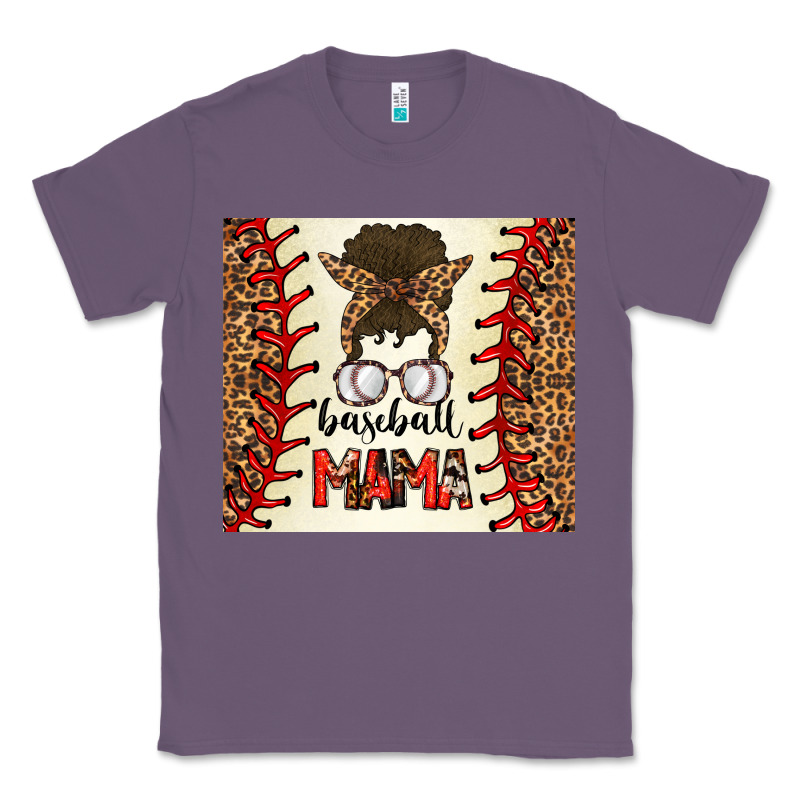 Baseball Mom Messy Bun Classic Tee by CowhideDigitalArt | Teevron